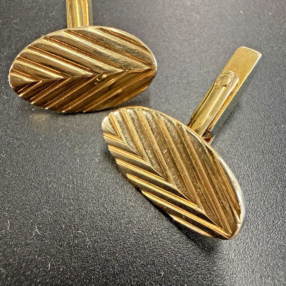 Vintage Swank Goldtone Cufflinks - Mid-Century Modern Classic Men's Jewelry